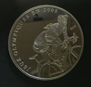 Congo,  10 Francs,  Olympic Biking,  2006,  Silver Proof