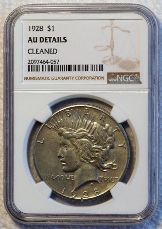 1928 Peace Silver Dollar $1 (ngc Au Almost Unc Details) Us Coin Key Date B1250