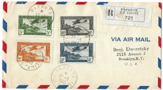 French Polynesia Tahiti To Usa Air Cover 1949