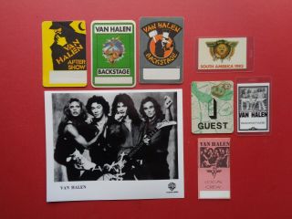 Van Halen,  Roth,  Promo Photo,  7 Backstage Pass Originals,  Various Early 80 