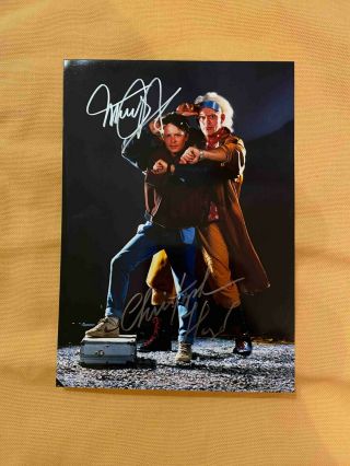 Michael J Fox Christopher Lloyd Back To Future Signed Autograph 6x8 Photo