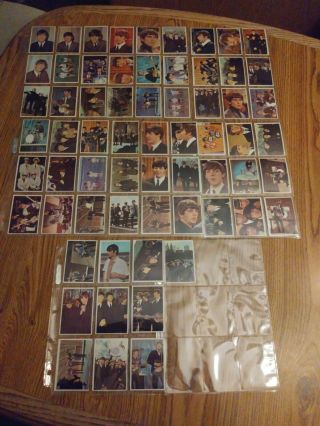‘the Beatles Color Cards’ Full Set Of 64 Topps In Near Cond 1964,  Wrapper