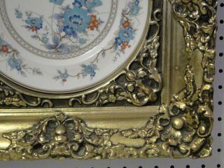 Ornate Gilded Framed Noritaki Bleufleur Dinner Plate Decorative Wall Hanging 3