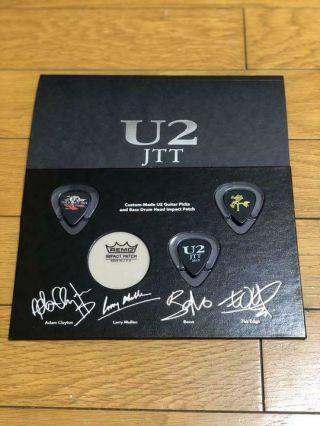 Japan U2 Joshua Tree Tour 2019 Ss Seat Benefits Set Guiter Pick Member Signed