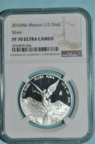 Mexico Libertad Silver Proof 2016 1/2 Oz Ngc Pr70