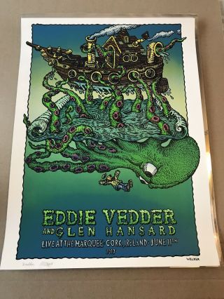 Eddie Vedder Poster Pearl Jam David Welker Signed Number Print Cork Ireland 2017