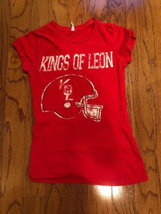 Kings Of Leon Red Football Helmet Concert Shirt Size Women’s Small