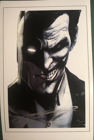 Batman Arkham Origins Voice Actor Troy Baker As Joker Signed 11x17 Photo 1/2face