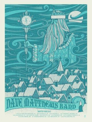 Dave Matthews Band - Dmb - 2012 Winter Tour Poster -