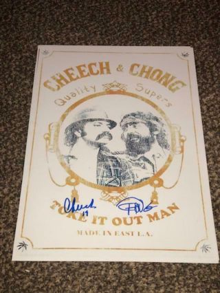 Cheech & Chong Autographed Signed 11x17 Poster