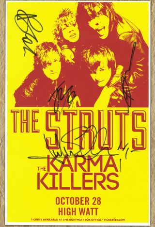The Struts Autographed Gig Poster Luke Spiller,  Adam Slack,  Jed Elliott