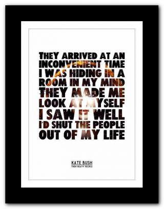 Kate Bush - Them Heavy People❤ Song Lyrics Poster Art Print - A1 A2 A3 Or A4