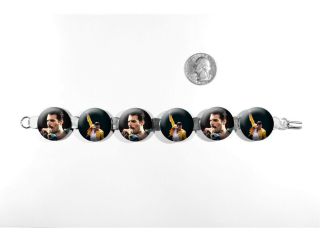 Freddie Mercury Queen Lead Singer Classic Rock 8 " Bracelet W/fold - Over Clasp