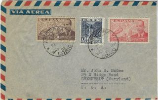Spanish Andorra And Spain 1949 Mixed Franking Airmail Cover To Usa