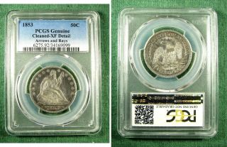 1853 Seated Liberty Half Arrows And Rays Pcgs Xf Details