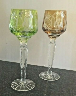 Set Of 2 Vintage Hortensja - Lead Crystal Cut To Clear - - Small Goblets - - Poland
