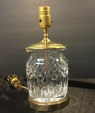 Lamp Lismore Waterford Crystal Glass Brass 9” Vintage Table Accent No Shade