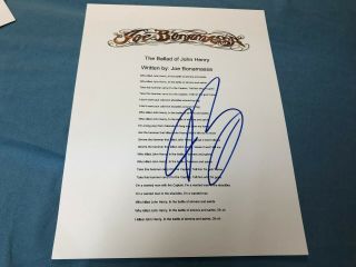 Joe Bonamassa Signed Autographed The Ballad Of John Henry Lyric Sheet Proof 2