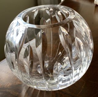 Waterford Crystal Rose Bowl Vase Etched Glass - 4 Inch Tall