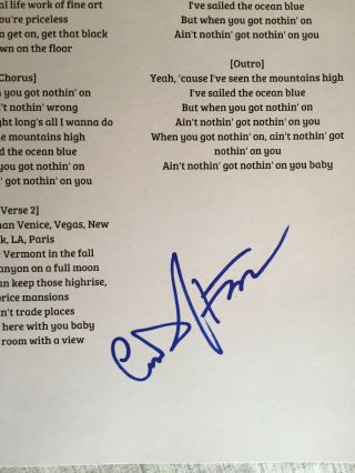 CODY JOHNSON Country Star SIGNED Autographed Nothin On You Lyric Sheet Proof 2 2