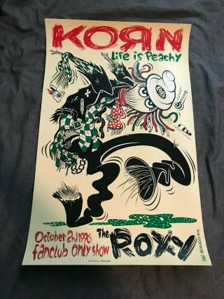Korn Life Is Peachy Fan Club Poster 1996 Vintage Alice In Chains Woodstock Nin