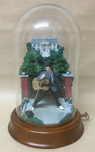 Elvis Presley " Love Me Tender " The Franklin Glass Dome Music Box