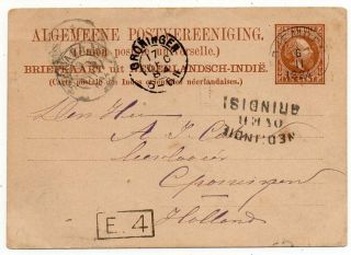 1884 Netherland Indies To Holland Cover,  " Ned Indie Over Brindisi " Pmks
