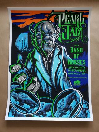 Pearl Jam Poster Buffalo,  Ny Hsbc Arena 5/10/2010 Band Of Horses Maxx242 Print