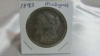 Key Date 1893 - P Morgan Silver Dollar $1 Coin - Ungraded - D4