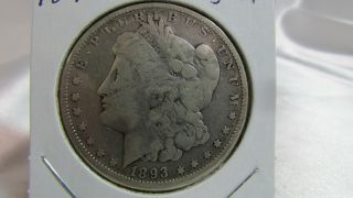 Key Date 1893 - P Morgan Silver Dollar $1 Coin - Ungraded - D4 2