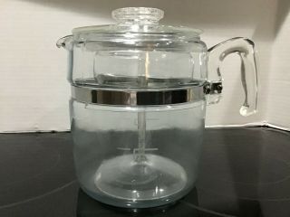 Vintage Flameware Pyrex Glass 9 Cup Coffee Pot Percolator Complete 7759