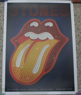 The Rolling Stones Poster Chicago,  Il No Filter Tour 6/21/2019 Soldier Field N1