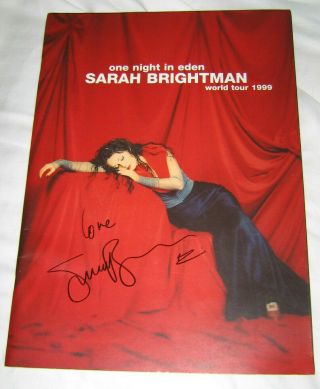 Signed Sarah Brightman One Night In Eden Tour Brochure Rare & Collectible