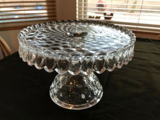Vintage Fostoria American 10 " Crystal Cake Stand With Rum Well