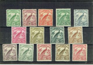 Guinea 1932 Bird Of Paradise Undated Set Of 14 Stamps To 10/= Value Mounted