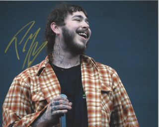 Singer Post Malone Signed Authentic 8x10 Photo C Stoney White Iverson Proof