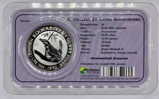 1992 Australia Silver Kookaburra Bu 1 Oz Coin Perth Coin Littleton