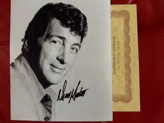 Dean Martin Signed 8x10 Photo Actor Singer " Rat Pack " Jerry Lewis Comedy Team