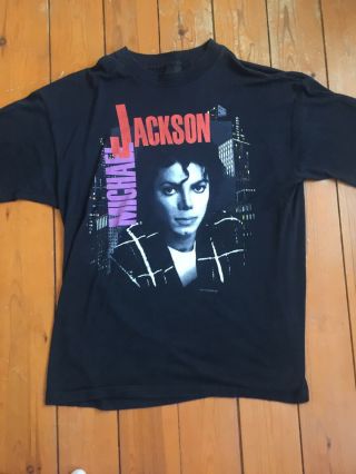 Michael Jackson Bad Tour T Shirt Vintage Retro Size Medium Rare Music 1980s Usa
