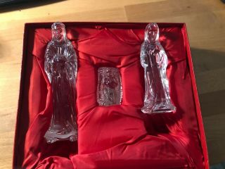 Vintage Waterford Crystal Holy Family Nativity Boxed Set With Mary Joseph Jesus