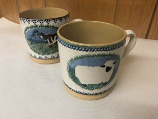 Nicholas Mosse Pottery Made in Irelane Set Two Mugs Cow and Sheep 2