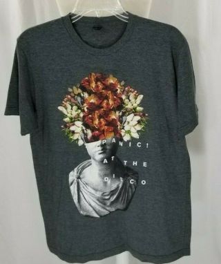 Panic At The Disco Gray Flower Head T - Shirt Shirt L