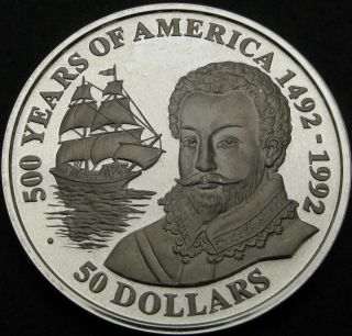 Cook Islands 50 Dollars 1990 Proof - Silver - Francis Drake - 939 ¤