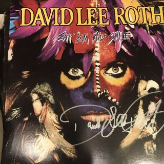 Autograph David Lee Roth Signed Eat Em & Smile Lp Record -