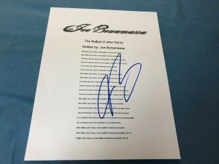 Joe Bonamassa Signed Autographed The Ballad Of John Henry Lyric Sheet Proof 1
