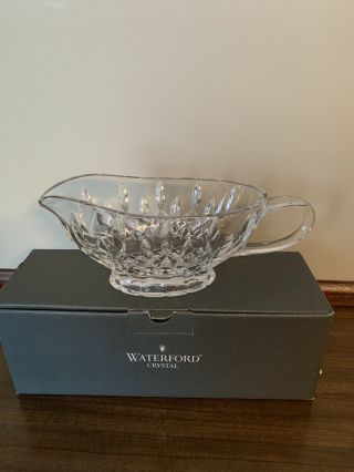 Waterford Crystal 9 " Lismore Sauce Boat Etched Mark Nib
