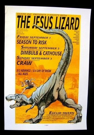 Derek Hess: Jesus Lizard - Concert Poster - Signed 