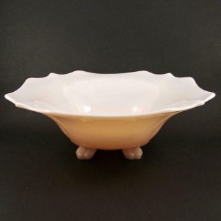 Cambridge Crown Tuscan Square Console Bowl 11 " Serving 4toe 3400 Pink Milk Glass