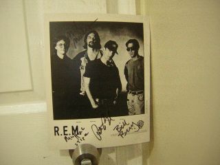 Rem Signed Press Promo Photo Green Era 1992 Michael Stipe 4 Members