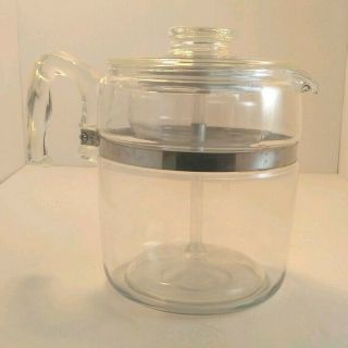 Vintage Pyrex Flameware 9 - 6 Cup Percolator Coffee Maker 7759 Complete